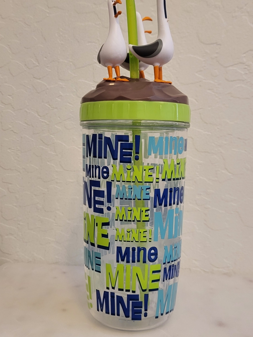 Disney Lime & Blue 'MINE' Seagull Straw Tumbler